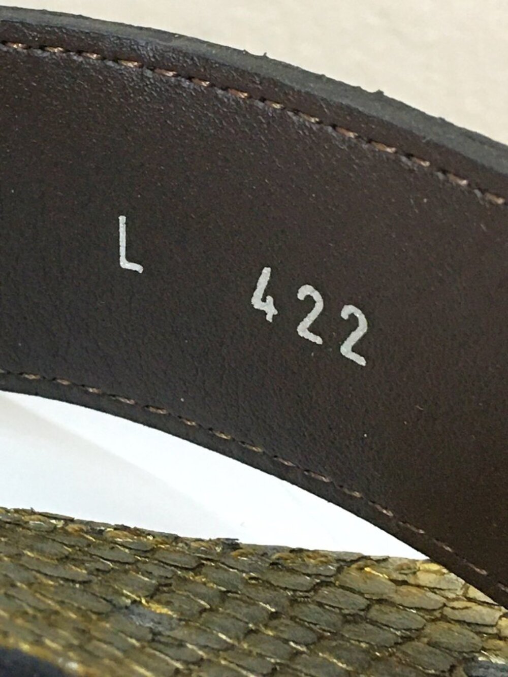 𝐁𝐄𝐑𝐆𝐄 Metallic Snakeskin Italian Leather Belt - NEW (w/o tags) circa 2000's - Picture 9 of 10